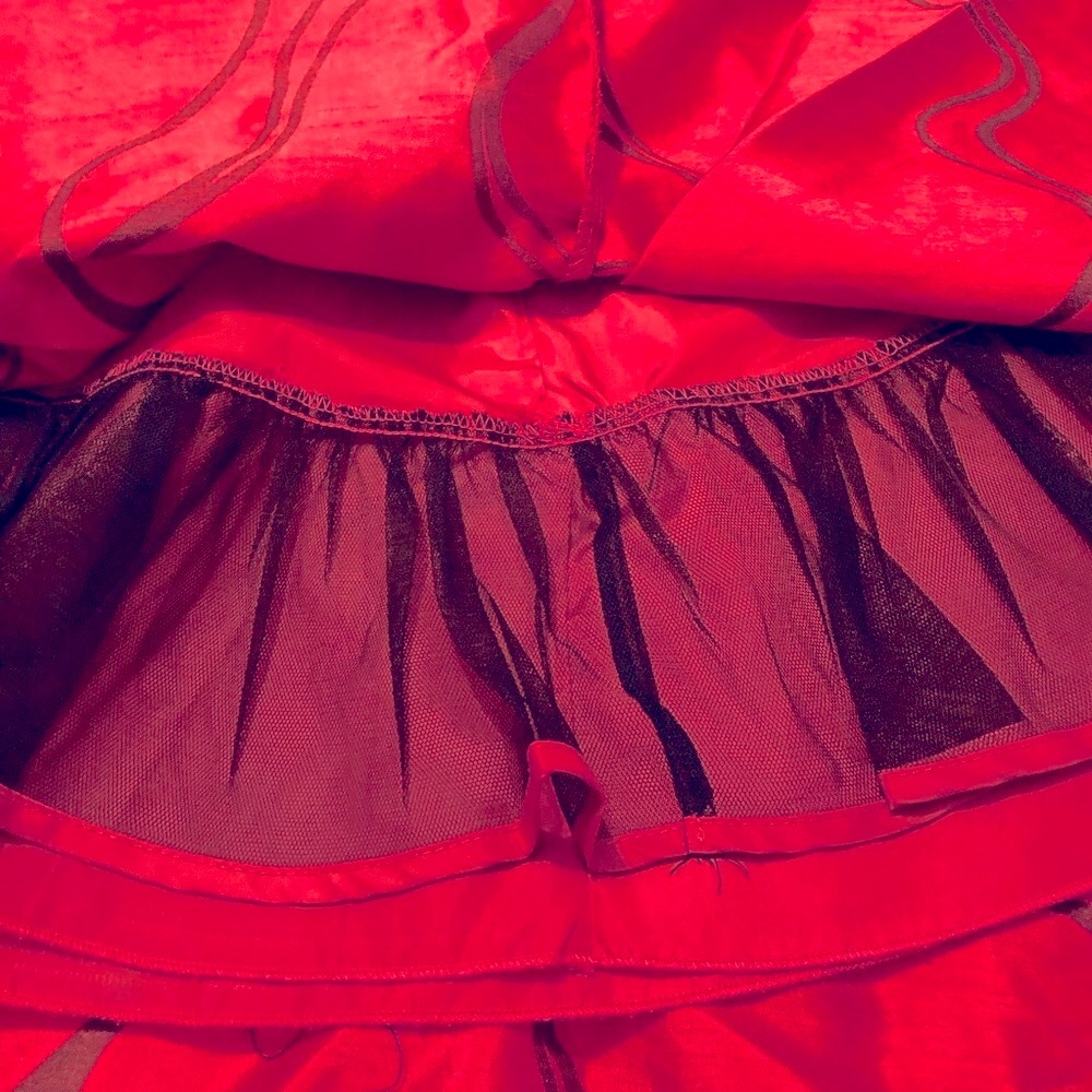Jona Michelle Girls Fancy Dress Dark Pink/Black Size 3 Tie Belt Button Back - Picture 5 of 6